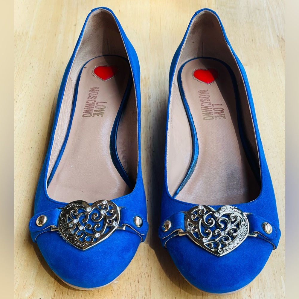 Moschino Love Ballet Flats - Vibrant Blue Suede - Size EU 40/ US 8.5/9B Women’s